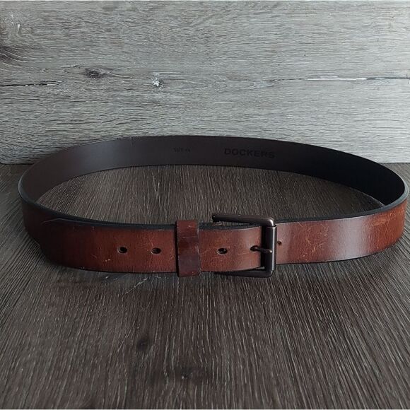 Dockers Brown Leather Belt Size 40 - Picture 1 of 6